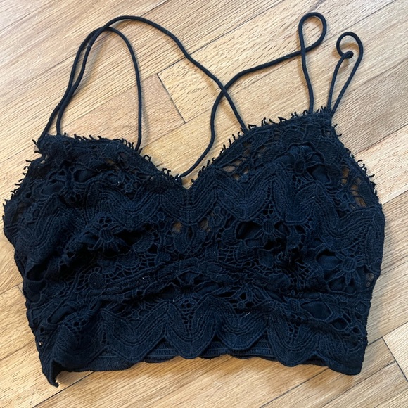 Free People Intimately FP llektra Black Lace Bralette Size Small EUC - Picture 3 of 6